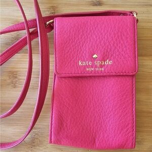 Kate Spade Pink Pebbled Leather Crossbody Bag